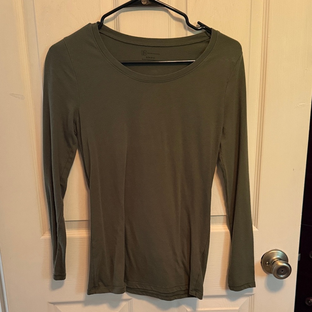 No Boundaries Forest Green Long Sleeve Tee